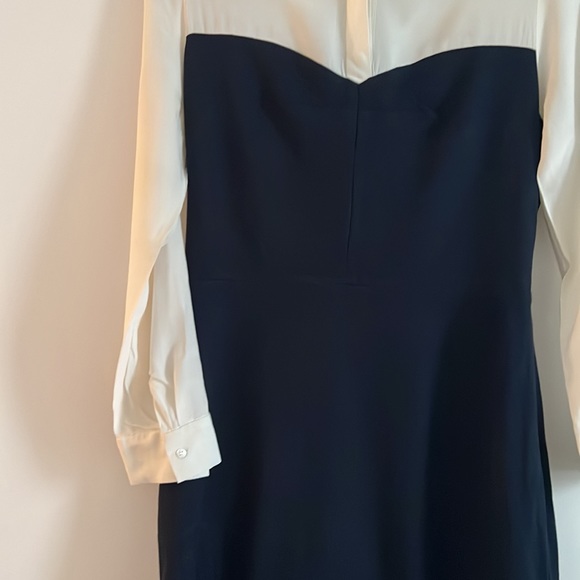 Sandro Paris Navy Dress with White shirt detail - Picture 6 of 10